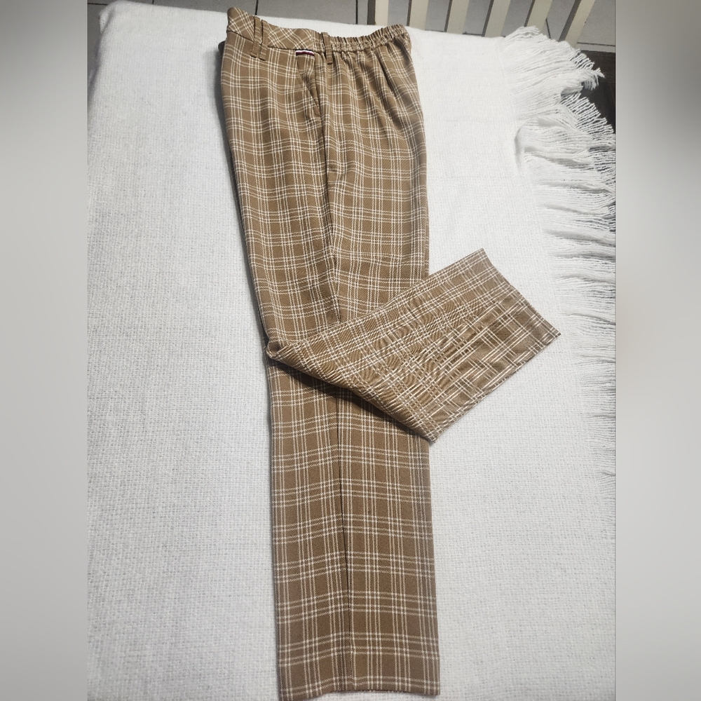 Tommy Hilfiger Brown And White Plaid Berkshire Ankle Womens Pants Size Small